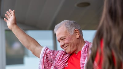 King Abdullah of Jordan attends the 2026 World Cup match against Algeria at San Francisco Bay Area Stadium in Santa Clara, California. Reuters