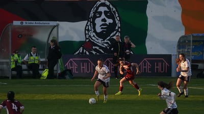 Irish soccer team Bohemians Women play against the Palestine women's national team. PA