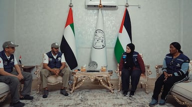 World Health Organisation officials at the UAE field hospital in Gaza. Wam