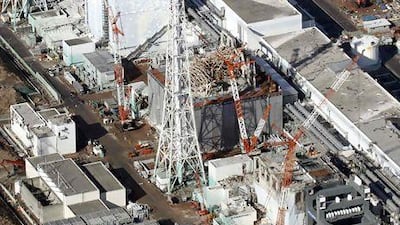 An aerial view of the reactor buildings at the tsunami-crippled Fukushima Daiichi nuclear power plant in Japan. Kyodo via Reuters