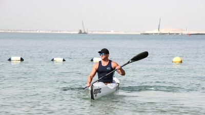Mike Ballard, who was paralysed from the waist down after a rugby accident in 2014, prepares for his trials for Team USA at the Paralympic Games next year. Khushnum Bhandari for The National
