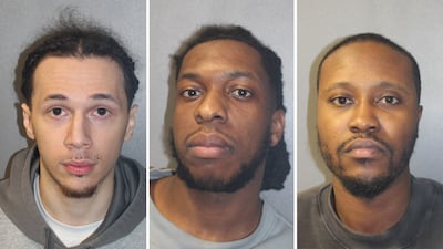 From left, Hamza Bashir, Kevin Nwamma and Anthony Ikenwe, gang members who defrauded crypto investors. Photo: London Metropolitan Police