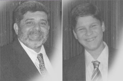 Mazzen Dabbagh and his son, Patrick. Photo: Syrian Centre for Media and Freedom of Expression