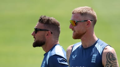 England head coach Brendon McCullum, left, and Ben Stokes. Reuters