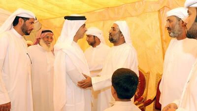 Sheikh Saif bin Zayed visit the families of the UAE's fallen soldiers in Fujairah. Wam WAM