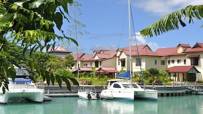 Eden Island, a 56-hectare housing and marina development in the Seychelles with turquoise blue waters, white beaches and lush vegetation. Courtesy Eden Island