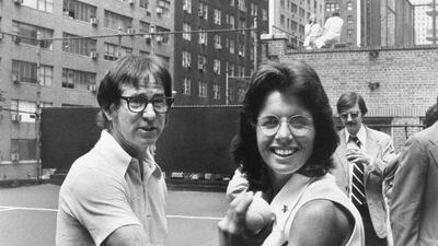 Bobby Riggs, left, challenged Billie Jean King in the 1973 ‘Battle of the Sexes’ and lost. AP Photo