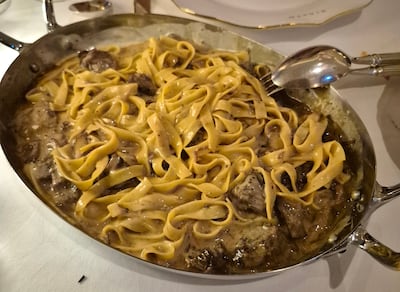 The fresh fettucce pasta, with beef cheek and parmesan cream, is a wholesome and hearty dish. Chris Maxwell / The National
