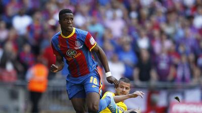Zaha, the English striker, continued to press on even with no goal in sight in the dying minutes of the match. Ian Kington / AFP