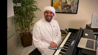 Hussain Al Jassmi performs as part of the One World Together at Home concert. YouTube