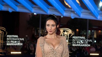 French model Delphine Wespiser attends the tribute to Bertrand Tavernier during the 18th Marrakech International Film Festival on December 1, 2019. EPA