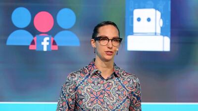 Erin Saltman speaks on the final day of the World Government Summit. Chris Whiteoak / The National