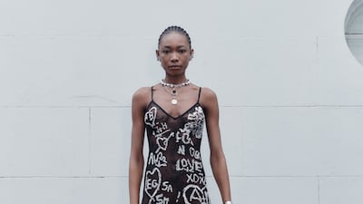 Marcia Cure was inspired by this embroidered dress from the Alexander McQueen autumn/winter 2022 pre-collection. Photo: Alexander McQueen