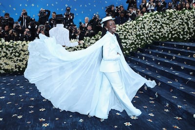 Kenyan-Mexican actress Lupita Nyong'o poses for the cameras at the Met Gala. EPA