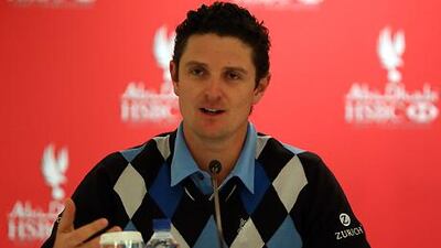 Justin Rose speaks to the media ahead of the Abu Dhabi HSBC Golf Championship.