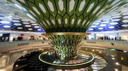 Its green and blue-tiled interiors made the old Terminal 1 one of the UAE capital’s most recognisable pieces of modernist architecture. Photo: Nomad Abu Dhabi