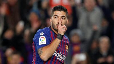 Barcelona's Luis Suarez celebrates. Reuters