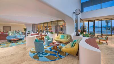 The lobby lounge and cafe. Courtesy The Retreat Palm Dubai MGallery by Sofitel 