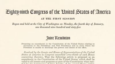 The 25th amendment has previously been invoked when sitting presidents have undergone medical procedures. Photo: US National Archives