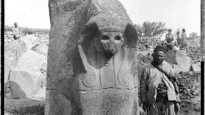 A sphinxes gate at Alaca Höyük. Courtesy The Garstang Museum of Archaeology, University of Liverpool