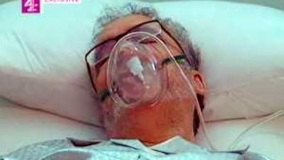 A frame from the Channel 4 news website shows Abdel Basset al Megrahi in a hospital bed in Tripoli on Sunday. Al Megrahi, who has terminal cancer, was repatriated to Libya on August 20 after serving eight years for the 1988 bombing of a Pan Am jet over Lockerbie, Scotland which killed 270 people.