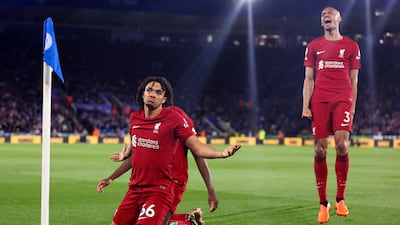 RB: Trent Alexander-Arnold (Liverpool). Scored a screamer for Liverpool’s third in the 3-0 win at Leicester City. The England international has been superb since taking on a more hybrid fullback-midfield role as the Reds recorded their seventh straight win. Getty