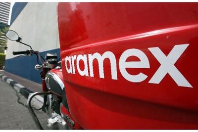 Shares of Aramex, the Middle East's largest courier company, rose by as much as 15 per cent in Monday trading. Pawan Singh / The National