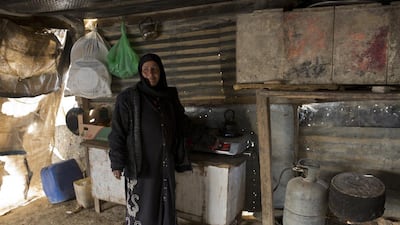 Miriam, one of Maabda’s two wives, standing in the kitchen of her home in Qatamat, one of the many Bedouin communities that are not recognised by the Israeli government.
