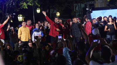 Venezuela's president Nicolas Maduro (C) attends a meeting with supporters in Caracas on July 31, 2017. Miraflores Palace / Handout via Reuters