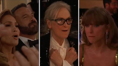 Jennifer Lopez, Ben Affleck, Meryl Streep and Taylor Swift among celebrities whose reactions shone. Photo: Golden Globes
