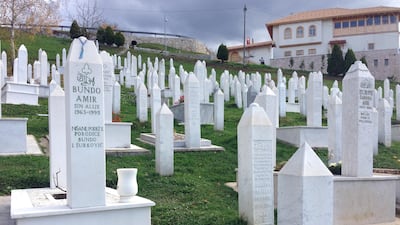 Muslim graves in the Martyrs' Memorial Cemetery Kovači in Sarajevo’s Stari Grad district. Declan McVeigh/The National