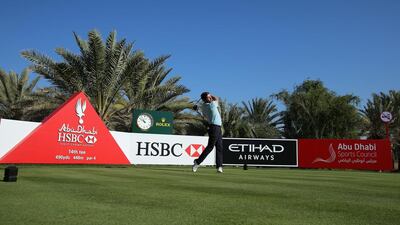 Robert Rock of England hits his tee-shot on the 14th hole during practice before the start of the Abu Dhabi HSBC Golf Championship at the Abu Dhabi Golf Cub on January 19, 2016 in Abu Dhabi, United Arab Emirates. Andrew Redington/Getty Images