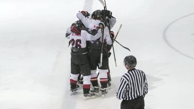 Abu Dhabi Storms celebrate. Reem Mohammed / The National