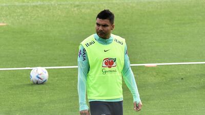 Brazil midfielder Casemiro during training. Reuters