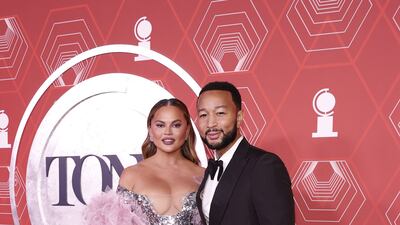 Chrissy Teigen and John Legend attend the 74th Annual Tony Awards at Winter Garden Theatre in New York City. AFP