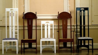 Chairs designed by Charles Rennie Mackintosh, Glasgow. Courtesy Visit Scotland