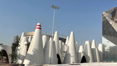 The design is also inspired by Arabian wind towers.