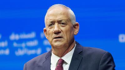 Benny Gantz, Israel's defence minister, delivers a speech in Tel Aviv. Bloomberg