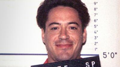 Robert Downey Jr was arrested in 1999 for missing a number of court-ordered drug tests related to a 1996 cocaine possession charge. Getty Images