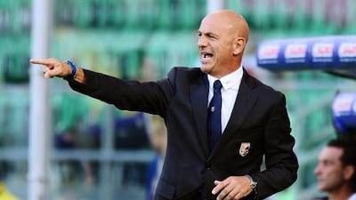 Giuseppe Sannino in charge of his final match for Palermo against Cagliari before being dismissed.