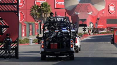 A bus carrying Iran's national football team was escorted to the Caliente Stadium in Tijuana by members of Mexico's National Guard, ahead of the 2026 World Cup football tournament. AFP