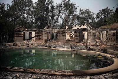 The French village of Le Porge was devastated by fires. AFP