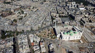 A view of Aleppo from a drone flying above the western half of the Syrian city that is controlled by forces loyal to president Bashar Al Assad. Abdalrhman Ismail / Reuters / October 20, 2016