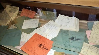 Old train tickets on display in Jordan's Hejaz Railway Museum in Amman. Photo by Marta Vidal