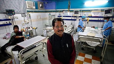 Hari Kishan Pippal visits his Heritage Hospital, one of the largest private medical facilities in the north Indian city of Agra.