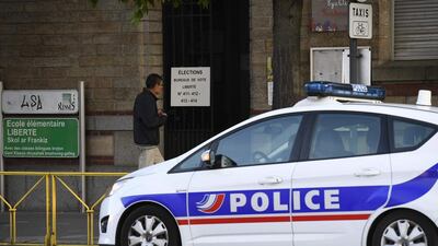 France’s 10 per cent unemployment, its lacklustre economy and security were issues that top concerns for the 47 million eligible voters. A police car is seen parked outside a polling station in Rennes, western France. Damien Meyer/AFP