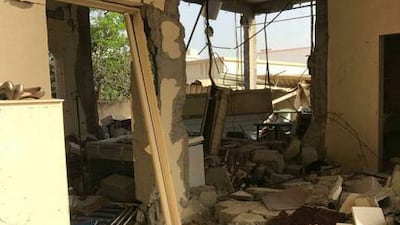 The explosion occurred after a gas leak at a villa in Al Jurf, blowing the kitchen to rubble. Courtesy Ajman Police