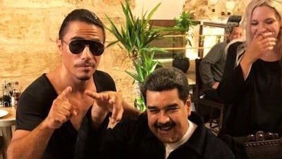 Nicolas Maduro retweeted this photo of himself with Salt Bae to his 3.4 million Twitter followers. Photo / Twitter