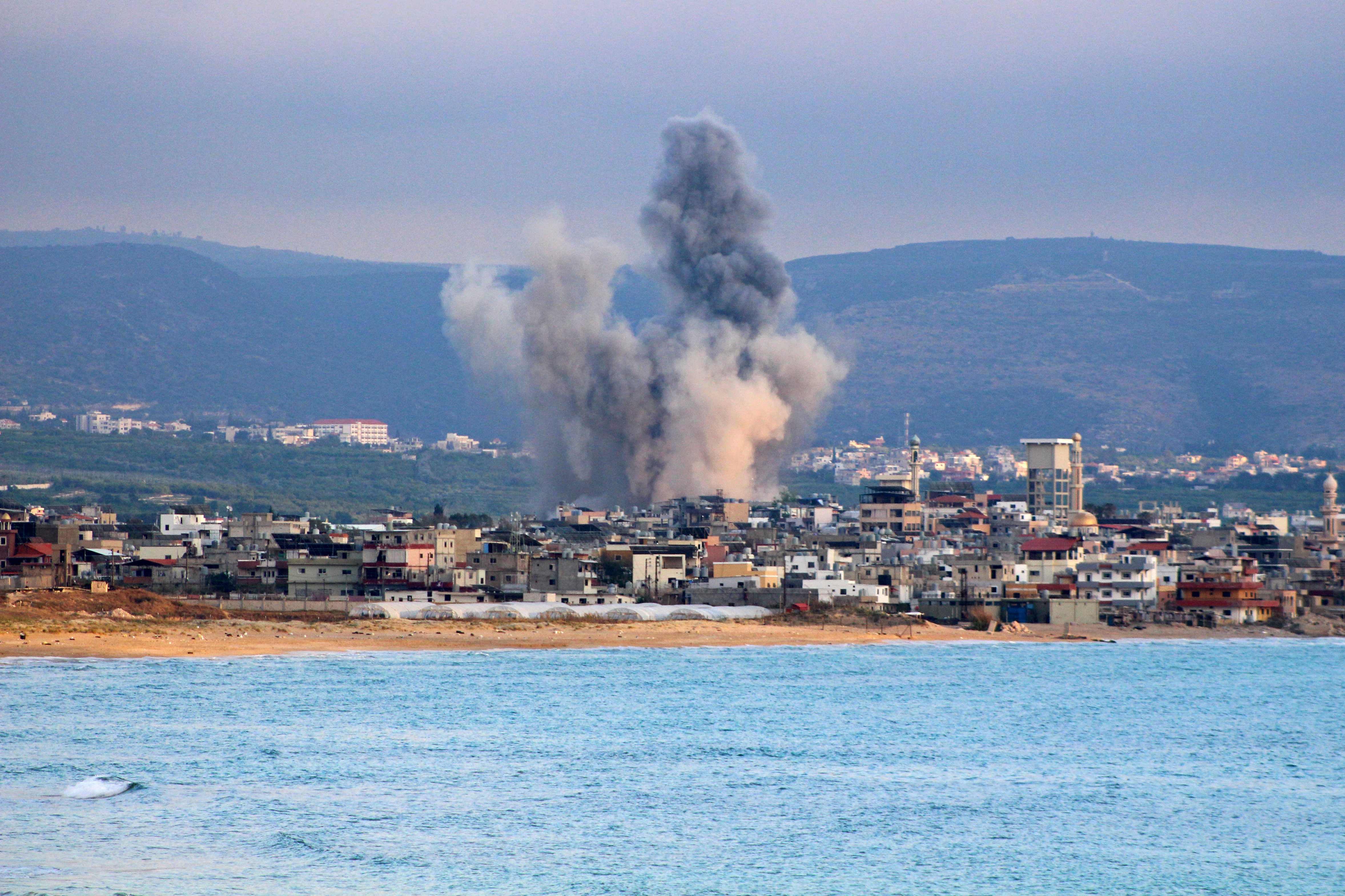 Smoke rises after an Israeli strike near the southern Lebanese city of Tyre. AFP