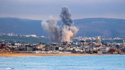 Smoke rises after an Israeli strike near the southern Lebanese city of Tyre. AFP